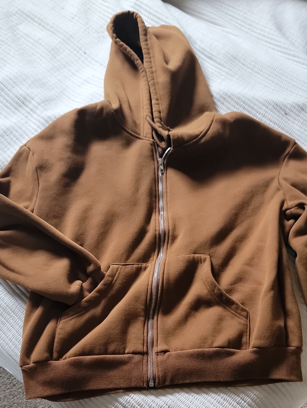 SheinBrown Zip-Up Hoodie Jacket